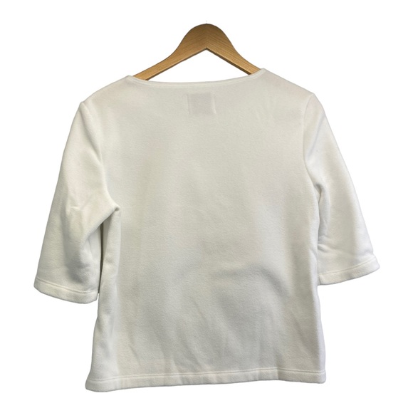 Dudley Stephens fleece pullover S white half sleeve soft matching wrap in closet - Picture 2 of 7